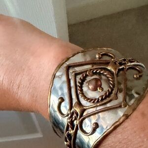 Gold and Silver Statement Cuff Bracelet